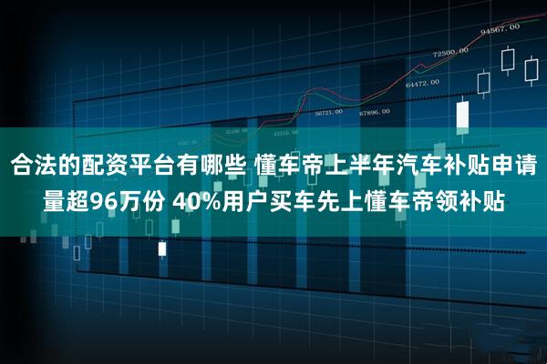 合法的配资平台有哪些 懂车帝上半年汽车补贴申请量超96万份 40%用户买车先上懂车帝领补贴