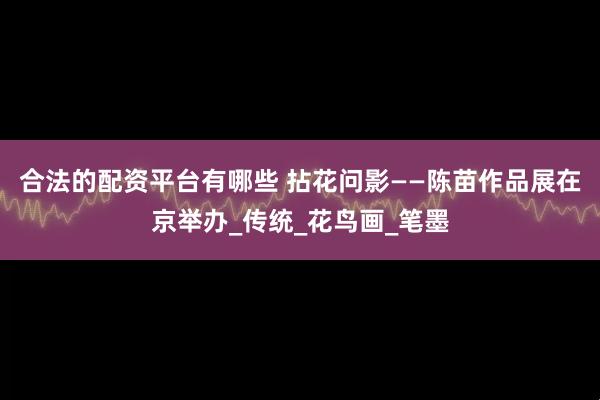 合法的配资平台有哪些 拈花问影——陈苗作品展在京举办_传统_花鸟画_笔墨