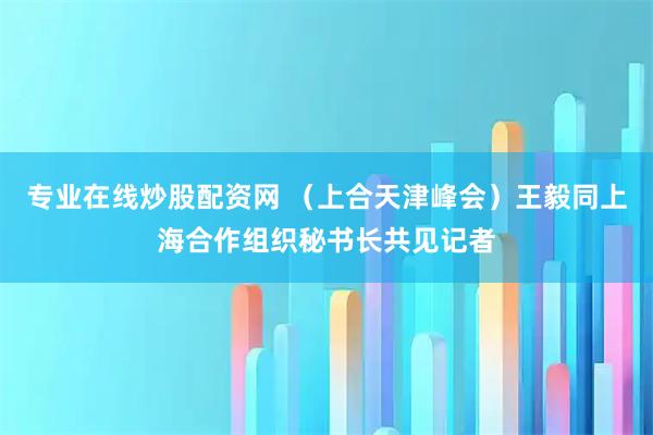 专业在线炒股配资网 （上合天津峰会）王毅同上海合作组织秘书长共见记者
